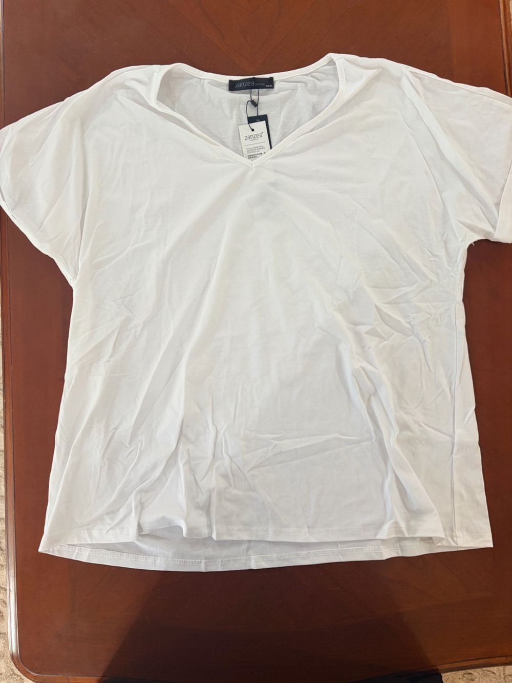 Zanzea White V-Neck Tee